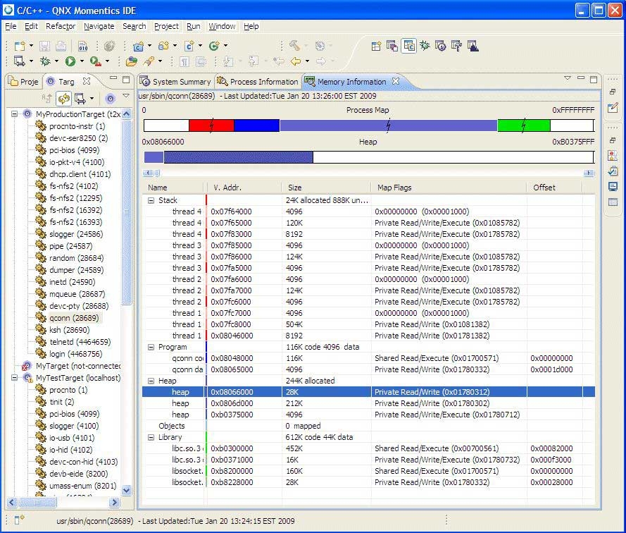 Memory Information view