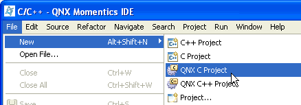New QNX C Project